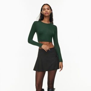 Tna ribbed crop long sleeve tee size medium, pine green